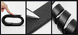 Чоловічий шкіряний ремінь автомат із двома пряжками. Чоловічий подарунковий набір у коробці (чорний), фото 6