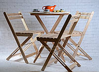 Стол + стулья складной набор для кофейни. Столик и стулья для пикника и дачи. 1 стол и 3 стульчика.