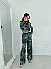 Стильний жіночий костюм в піжамному стилі сорочка на ґудзиках та вільні брюки штапель Ds5601, фото 8