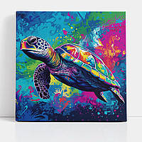 Картина на холсте 50х50 " Красочная черепаха "