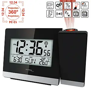 Настільний проекційний годинник з будильником Technoline WT536 (Black)