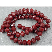 Кришталеві намистини 10*8,5мм темно-червоні матові