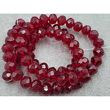 Кришталеві намистини 10*8,5мм темно-червоні прозорі