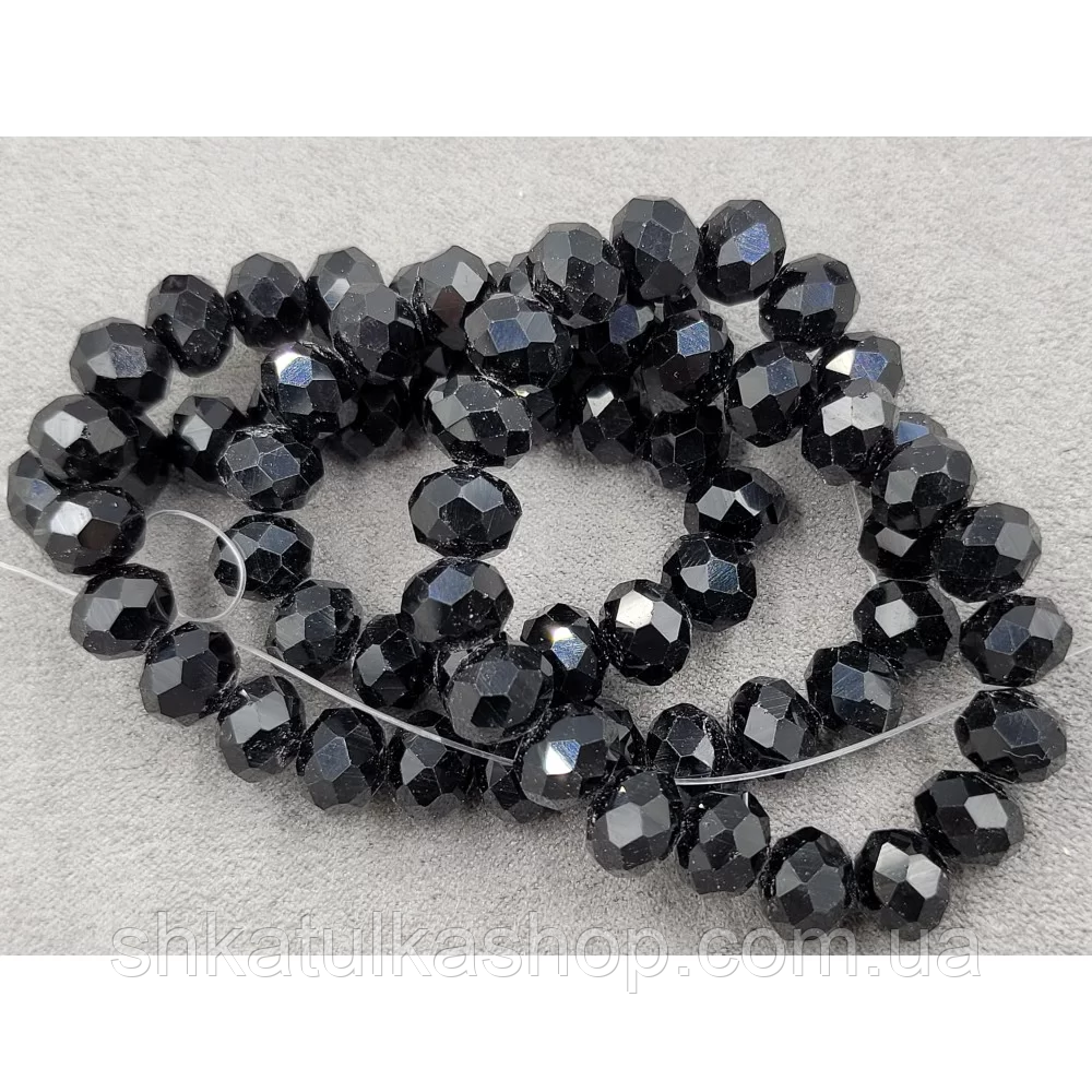 Кришталеві намистини 10*8,5мм чорний, фото 1
