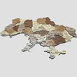 Карта України, дерев'яна, настінна, багатошарова 3D, 50*35 см, фото 3