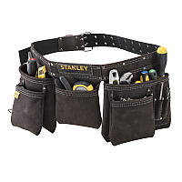 Пояс двойной STANLEY для ношения инструментов, кожаный ремень с охватом 84 до 133 см (STST1-80113)