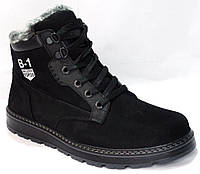 Размеры 40 и 41 Ботинки - кроссовки Brave (оригинал), зимние, кожаные, на натуральном меху, черные