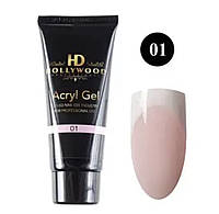 Акрил-гель для ногтей HD Hollywood Acryl Gel 01 светло-розовый 30 мл