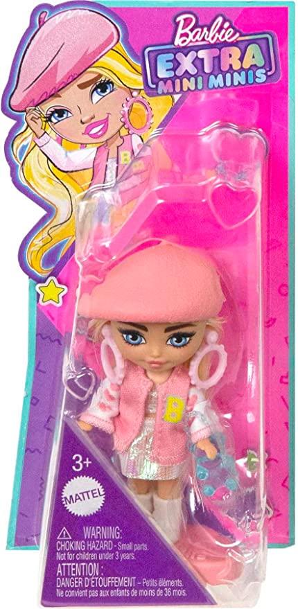Барбі Екстрамінімініс блондинка в рожевому береті Barbie Extra Mini Minis Doll HLN48, фото 1