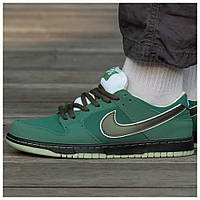 Мужские кроссовки Nike SB Dunk Low "Green Lobster", зелёные кожаные кроссовки найк сб данк лобстер