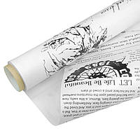 Тонированная пленка - калька «Газета черная на белом» 58см×7м #1050