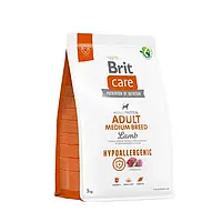 Brit Care Hypoallergenic Adult Medium Breed Lamb 3 кг корм для собак Брит Кеа Эдалт Медиум Брид ягненок