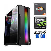 Игровой ПК Tower /Ryzen 5 4500 6 ядер 3.6GHz NEW/16GB DDR4 NEW/480GB SSD NEW+500GB HDD/GeForce GTX 1660 Super