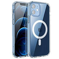 Противоударный чехол с MagSafe для Apple iPhone 12 silicone case прозрачный защитные борты магсейф