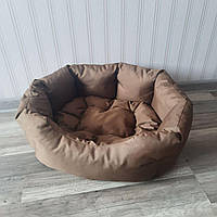 Лежак для собак и котов 40х30см Лежанка для маленьких собак и щенков цвет Койот