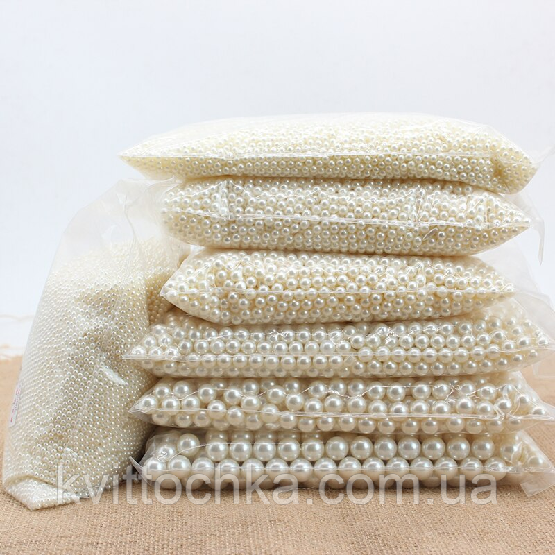 Бусини штучні перли (молочні) 10 мм паковання 250 г\500 шт