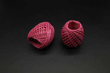 Мотузка джут натуральна з люрексом  20 м "Рожевий"