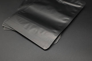 Пакети дой-пак і zip-застібкою. 15х18+4см Колір "Чорний", фото 3