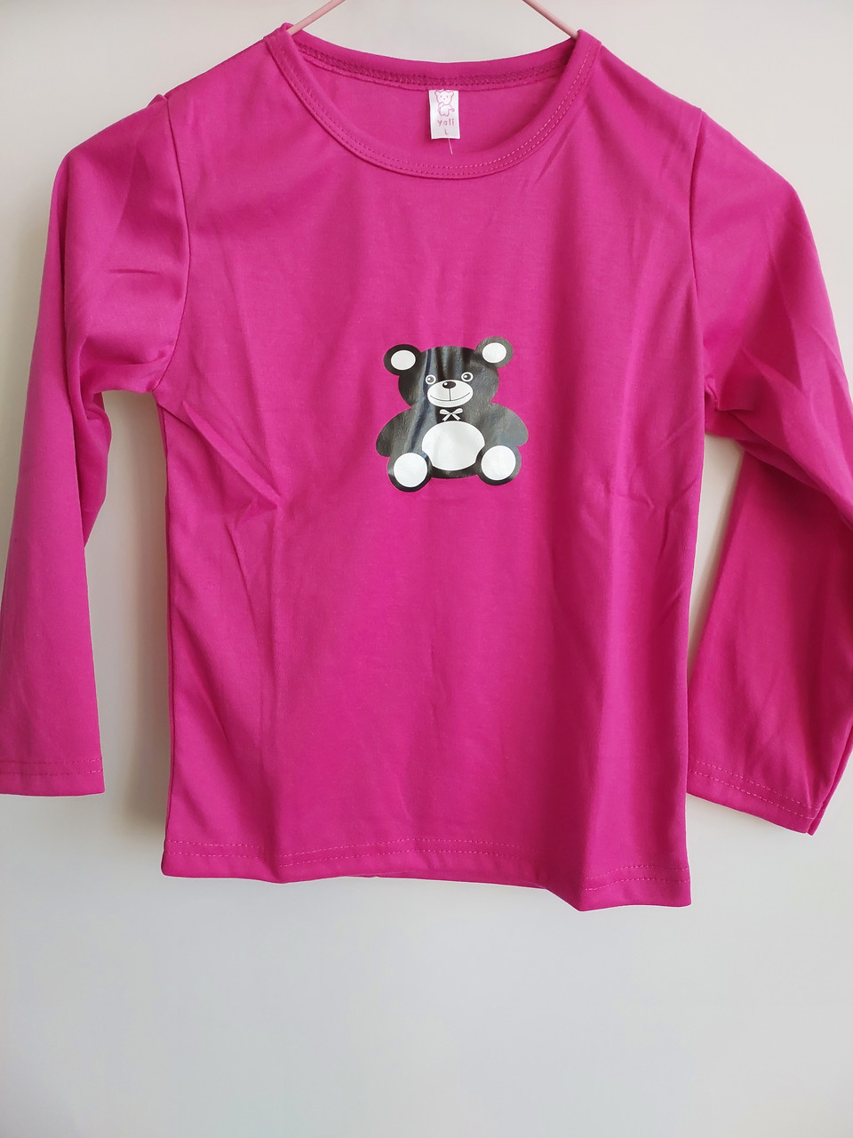 Дитяча кофта кофтинка футболка з довгим рукавос лонгслів детская кофточка (10-99) яскраво-рожевий