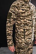 Кофта флісова чоловіча військова тактична з липучками під шеврони ЗСУ Піксель 8710 48 розмір хакі, фото 5