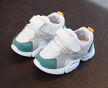 Кросівки дитячі Fashion білі з зеленими вставками, розмір 30
