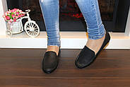 Мокасини туфлі жіночі чорні натуральна шкіра Т1090, фото 5