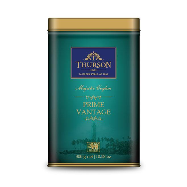 Чай зелений із саусепом Thurson Prime Vintage великолистовий цейлонський 300 грамів у жерстяній банці