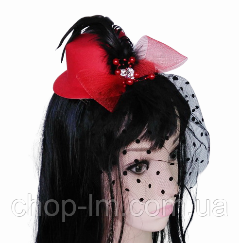 Капелюх жіночий "Червоні перли"