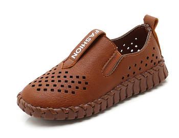 Туфлі дитячі дихаючі PU-шкіра Fashion коричневі, розмір 35