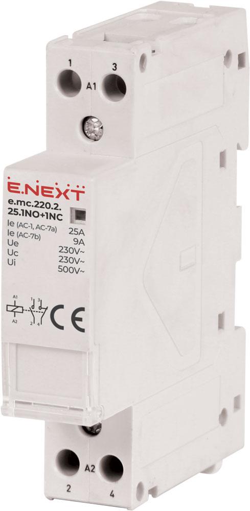 контактор e.mc.220.2.25.1NO+1NC, 2р, 25А, 1NO+1NC, 220В