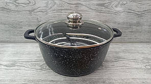 Каструля Benson з литого алюмінію з мармуровим антипригарним покриттям 6,2л.