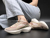 Женские летние кроссовки Nike Vista (бежевые с салатовым и коричневым) лёгкие повседневные кроссы К12182