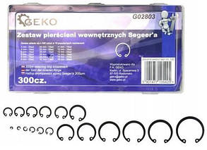 Набір внутрішніх стопорних кілець 300 шт. (18 розмірів) GEKO G02803    Luxprice
