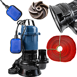 Насос із подрібнювачем фекальний дренажний 1100 Вт для викачування брудної води та фекалій з вигрібних ям + шланг