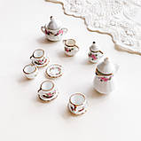 Мініатюра набір керамічного посуду Рожеві квіти, фото 2