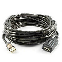 Удлинитель USB 2.0 активный репитер кабель AM-AF 10 м Black ТМ