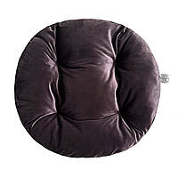 Подушка для стула, кресла, табуретки 35х8  темно коричневая велюровая