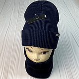 М 91060 Комплект чоловічий-підлітковий шапка будиночок "BROOKLYN" і снуд, розмір універсальний, різні кольори, фото 4