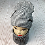 М 91060 Комплект чоловічий-підлітковий шапка будиночок "BROOKLYN" і снуд, розмір універсальний, різні кольори, фото 7