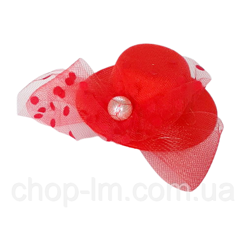 Капелюшок вечірня "Перлина" (червона)