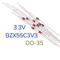 Стабилитрон 3.3V 0.5W BZX55C3V3, корпус DO-35