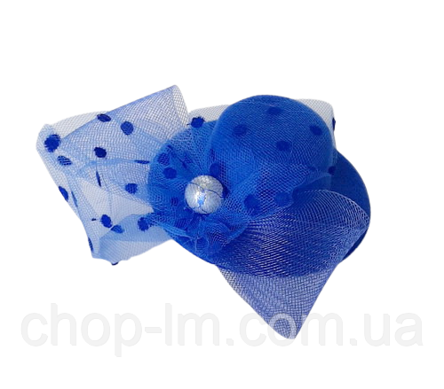 Капелюшок вечірня "Перлина" (синя)