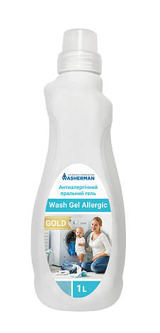 Антиалергічний пральний гель для дітей та алергіків Wash Gel allergic Gold 1 л, фото 1