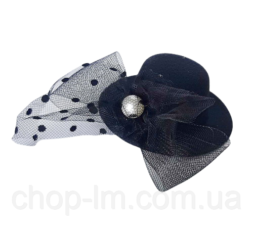 Капелюх вечірній "Перлина" (чорна)