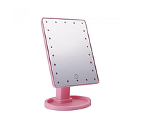 Дзеркало для макіяжу з підсвічуванням та сенсорним регулюванням Magic Makeup Mirror XR-1608 22 LED Рожеве