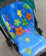 Хлопковый вкладыш матрас на стульчик для кормления и детскую коляску 66*47 см