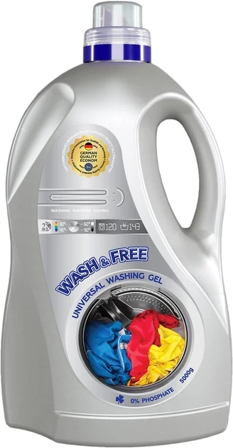 Гель для прання Wash & Free 5000 г, фото 1
