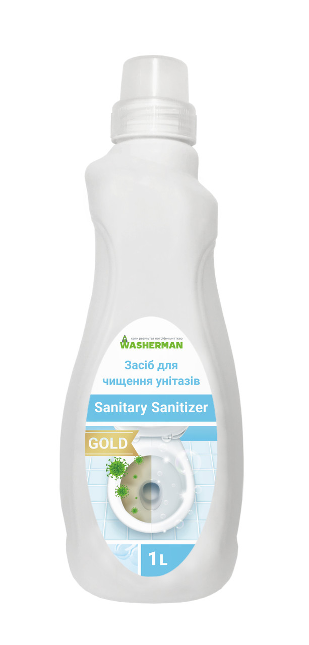 Засіб для чищення унітазів Sanitary Sanitizer Gold, туалетний каченя 1 л