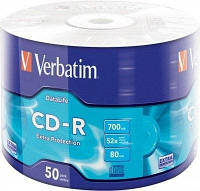 Диск CD-R Verbatim 700MB 80min 52x bulk 50шт