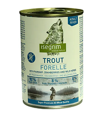 Консерви Isegrim Adult Trout (для собак з форелллю, пастернаком, журавлиною і травами) 400г